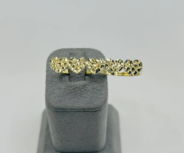 4k Heart Double Finger Nugget Ring