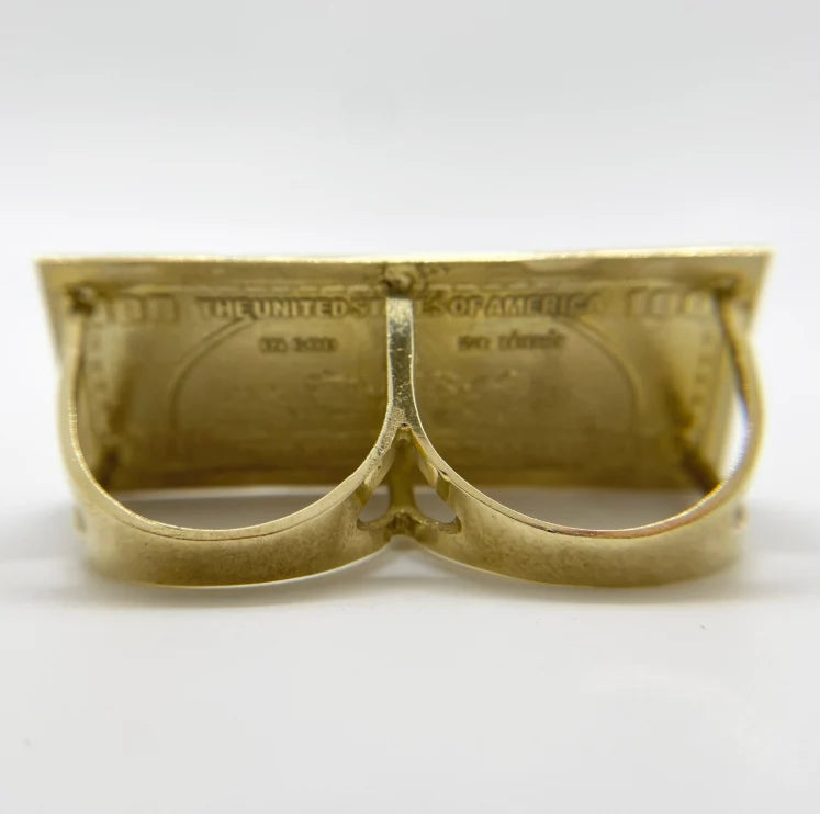 14k Money Double finger Ring